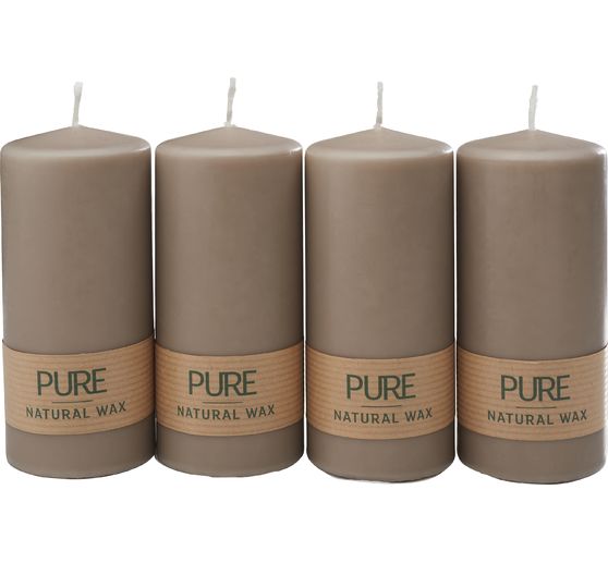 Bougies cylindriques « Pure Natural Wax », Ø 6 x 13 cm