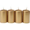 Bougies cylindriques « Metallic », Ø 6 x 10 cm Or