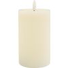 Bougie LED en cire véritable « 12,5 x 7,5 cm », avec minuterie Blanc crème