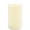 Bougie LED en cire véritable « 12,5 x 7,5 cm », avec minuterie Blanc crème