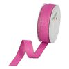 Ruban à bords lin Rose fuchsia