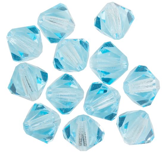 Glass cut glitter beads, 6 mm