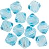 Glass cut glitter beads, 6 mm Aqua