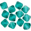 Glass cut glitter beads, 6 mm Blue Zircon