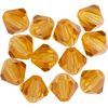 Glass cut glitter beads, 6 mm Topaz