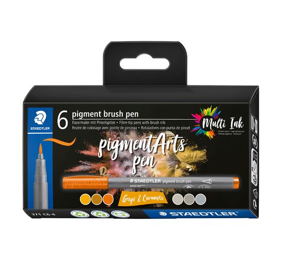 Pigment brush pen STAEDTLER, set de 6