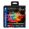 Pigment brush pen STAEDTLER, set de 12 Basic Colours