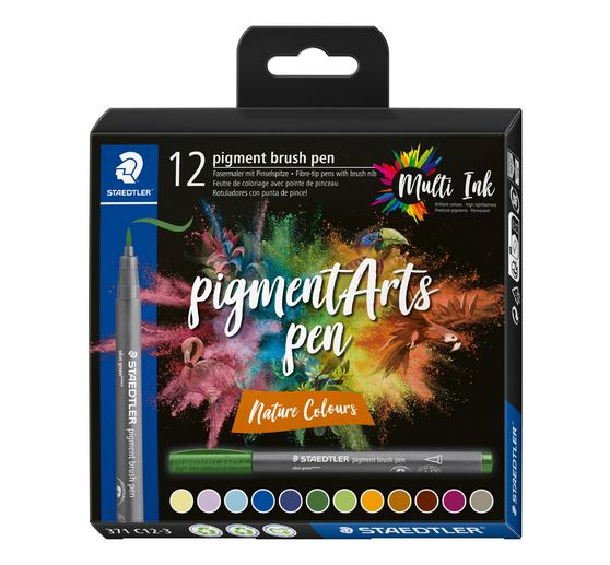 Pigment brush pen STAEDTLER, set de 12