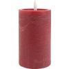 Bougie LED en cire véritable « 12,5 x 7,5 cm », avec minuterie Bordeaux