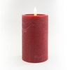 Bougie LED en cire véritable « 12,5 x 7,5 cm », avec minuterie Bordeaux