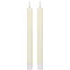 Bougie LED en cire véritable avec minuterie 6/18 heures Blanc crème