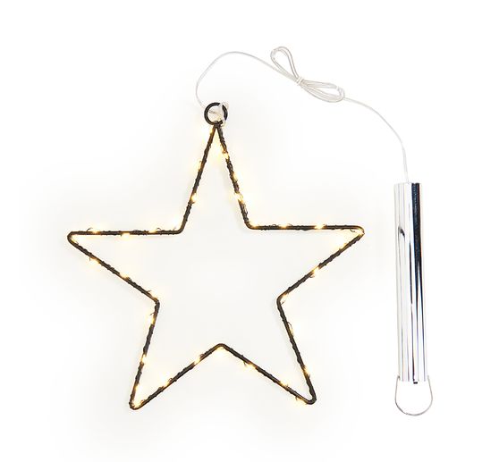 Étoile en métal avec mini-LED et minuterie 6/18 heures incluse