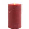 Bougie LED en cire véritable « 12,5 x 7,5 cm », avec minuterie Bordeaux