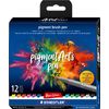Pigment brush pen STAEDTLER, set de 12 Basic Colours