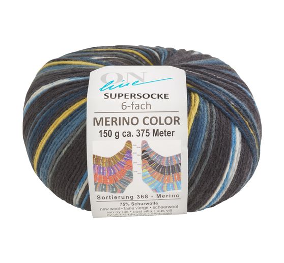 Laine pour chaussettes ONline « Supersocke Merino Color, assortiment 368 »