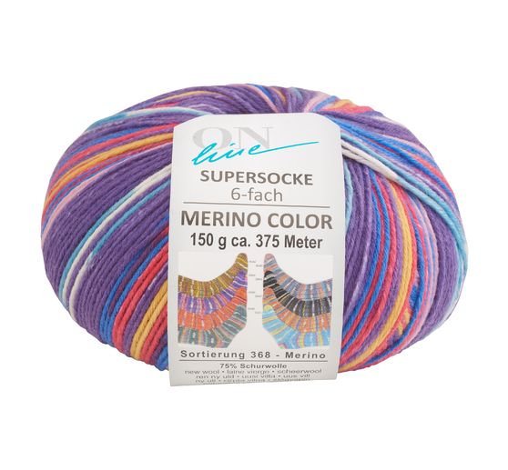 Laine pour chaussettes ONline « Supersocke Merino Color, assortiment 368 »