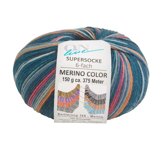Laine pour chaussettes ONline « Supersocke Merino Color, assortiment 368 »