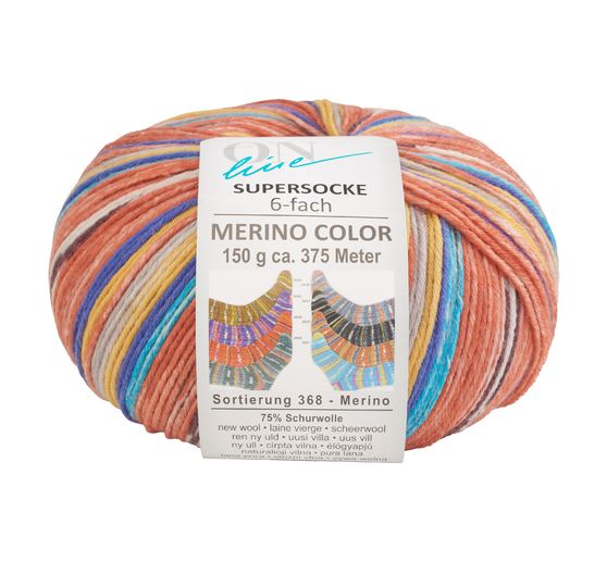 Laine pour chaussettes ONline « Supersocke Merino Color, assortiment 368 »