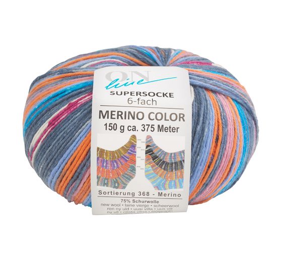 Laine pour chaussettes ONline « Supersocke Merino Color, assortiment 368 »