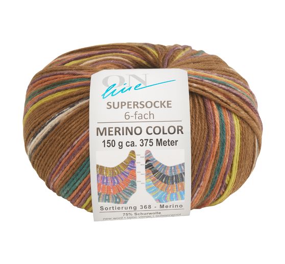 Laine pour chaussettes ONline « Supersocke Merino Color, assortiment 368 »