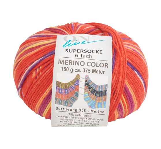 Laine pour chaussettes ONline « Supersocke Merino Color, assortiment 368 »