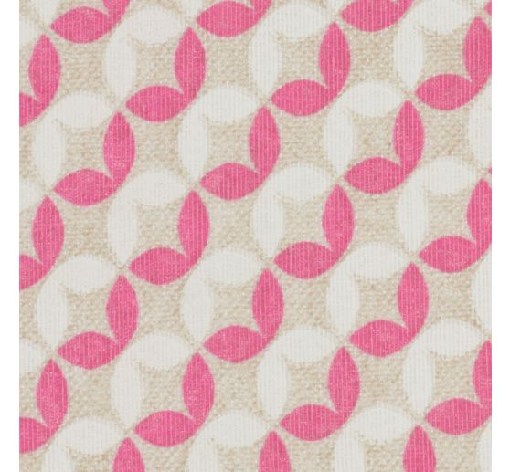 Motif fabric linen look "Leaf circles"