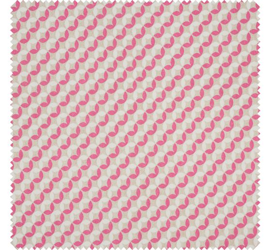 Motif fabric linen look "Leaf circles"