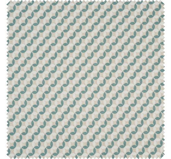Motif fabric linen look "Leaf circles"