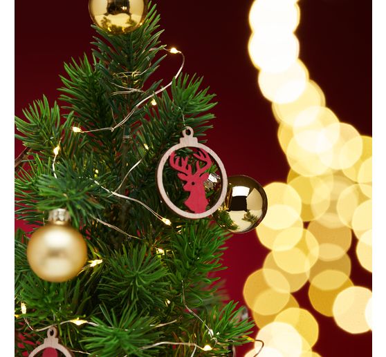 Décorations à suspendre VBS « Boules de Noël » dans un coffret en bois