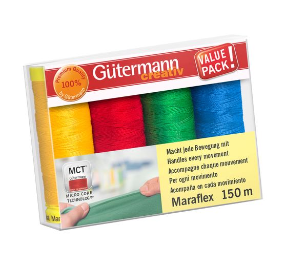 Assortiment de fils à coudre Maraflex, 4 bobines