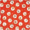 Tissu coton au mètre « Boules de Noël » Rouge