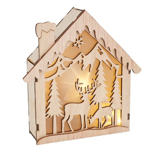 Kit de construction en bois VBS « Maison lumineuse », éclairage inclus