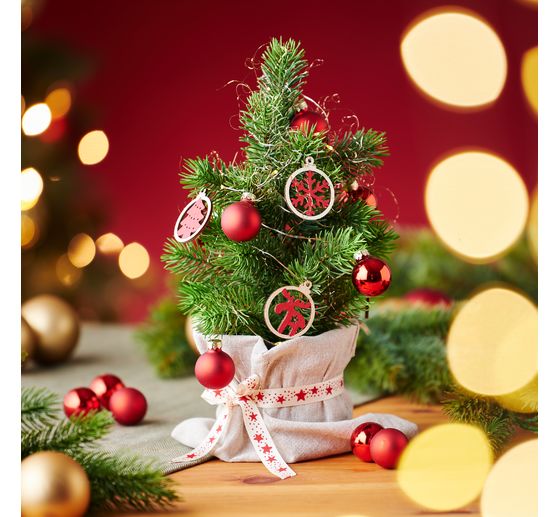 Décorations à suspendre VBS « Boules de Noël » dans un coffret en bois