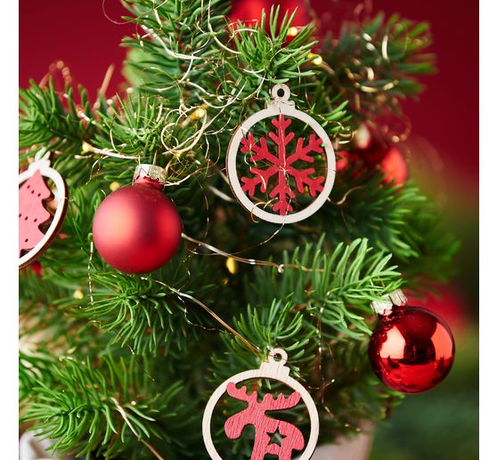 Boules de Noël en plastique VBS « Mini », Ø 3 cm