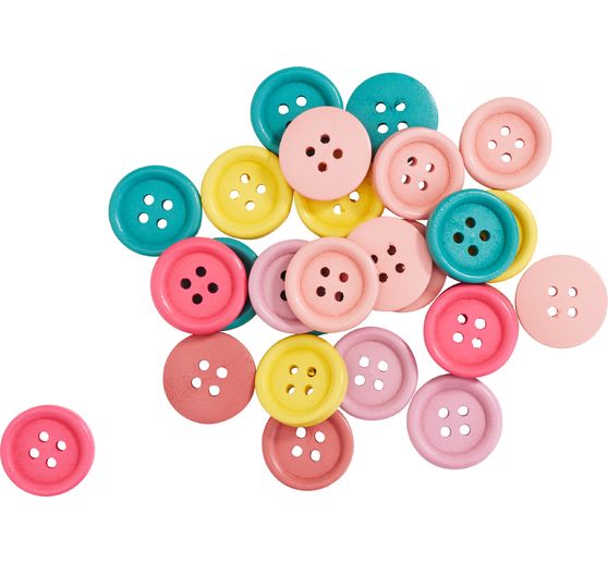 Boutons en bois VBS « Assortiment pastel »