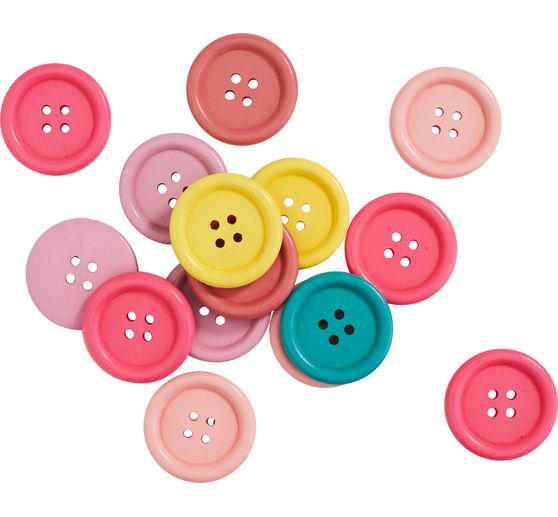 Boutons en bois VBS « Assortiment pastel »