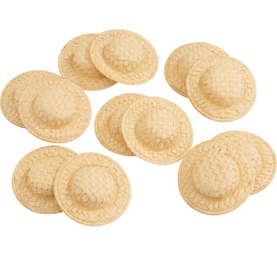 Chapeaux en paille VBS, 5 cm, 12 pc.