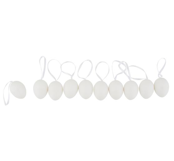 Œufs déco VBS « Blanc », 4 cm, 10 pc.