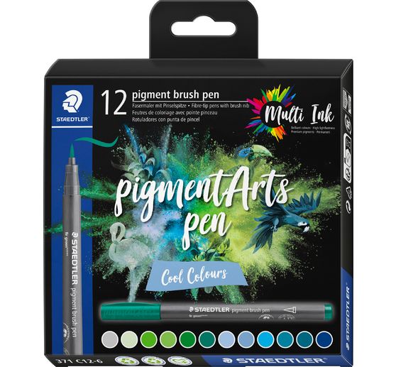 Pigment brush pen STAEDTLER, set de 12