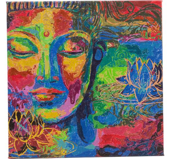 Painting by numbers on stretched canvas, 30 x 30 cm
