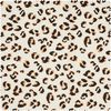 Tissu coton double gaze « Léopard » Écru