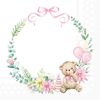 Serviette « Baby Teddy » Rose fuchsia