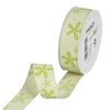 Ruban imprimé « Fleur » Vert clair/Vert mousse