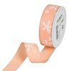 Printed ribbon "Blossom" Apricot/Weiß