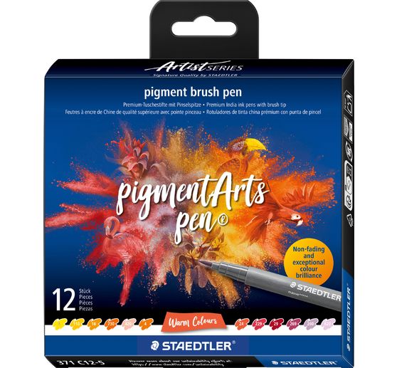 Pigment brush pen STAEDTLER, set de 12