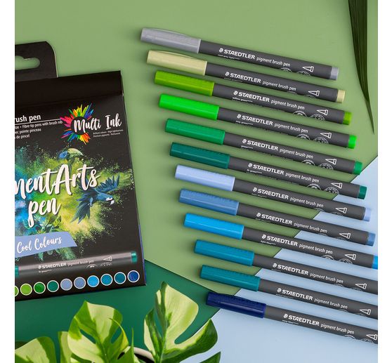 Pigment brush pen STAEDTLER, set de 12