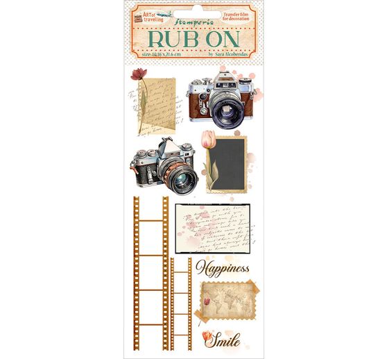 Feuille de décalcomanies Rub On « Art of Travelling »