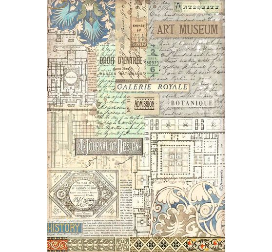 Soie de paille à motifs « Art of Travelling »