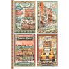 Soie de paille à motifs « Art of Travelling » 4 Cards