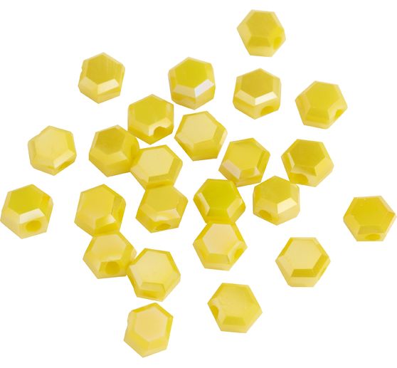 Perles de verre taillées hexagonales